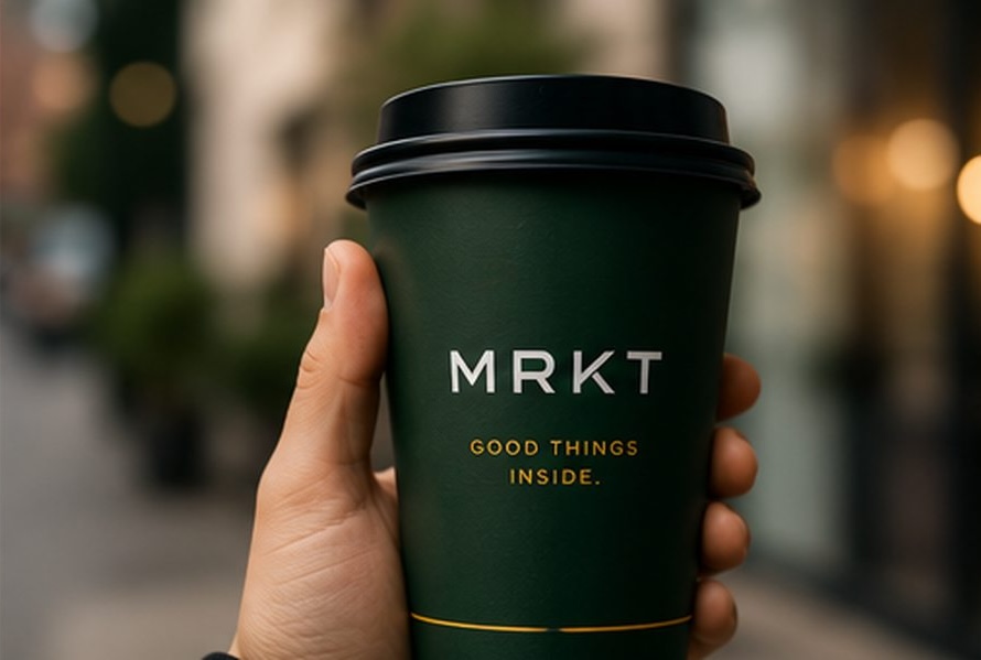 Cold branded drink at MRKT