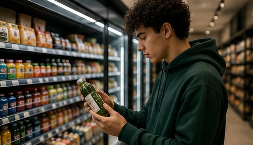 Student enjoying a quick MRKT stop